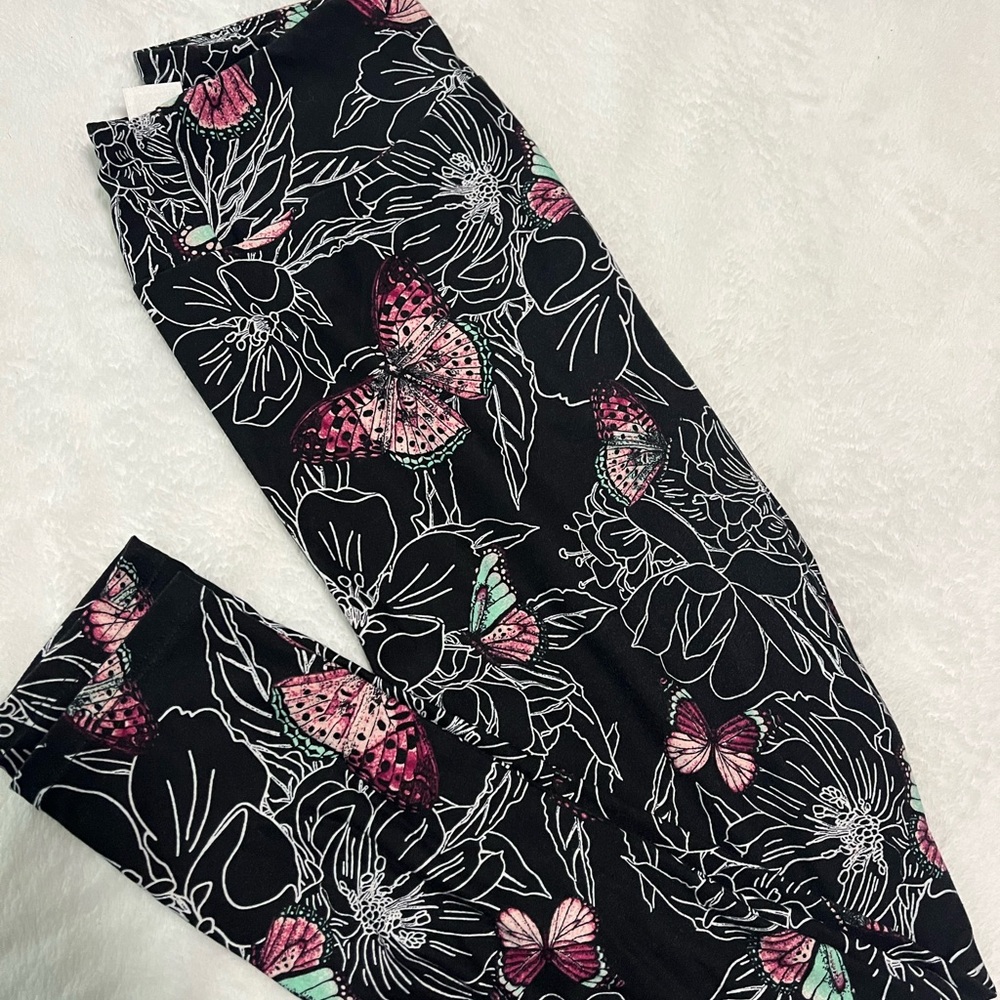 OS LulaRoe Butterfly Print Leggings